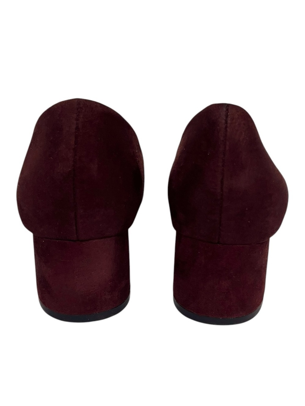Naturalizer Burgundy Suede Round-Toe Low Block Heels 6 - Picture 4 of 7
